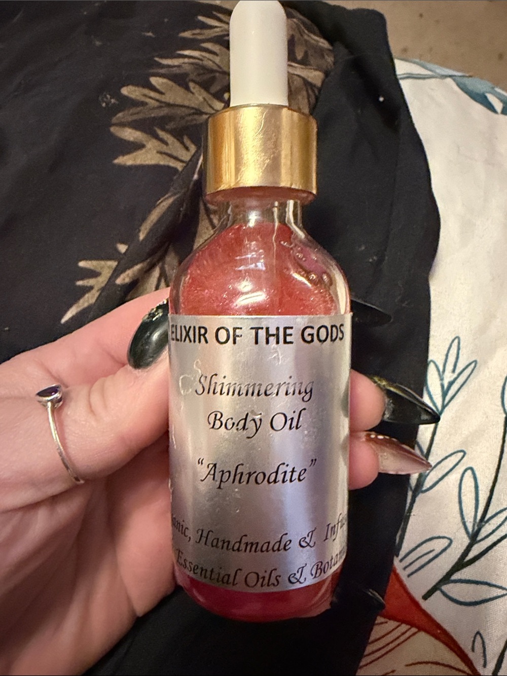 Shimmering Body Oil Aphrodite - Pink elixir of the gods- organic handmade NWT